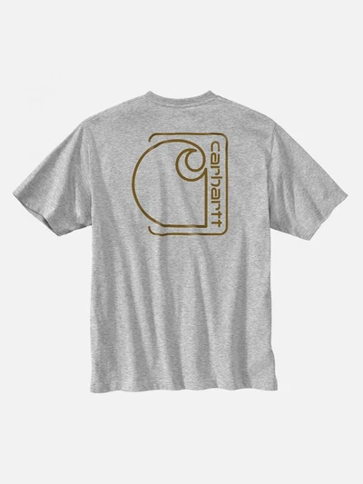 (106760) 릴렉스드핏 라이트웨이트 C 그래픽 반팔티 HEATHER GREY